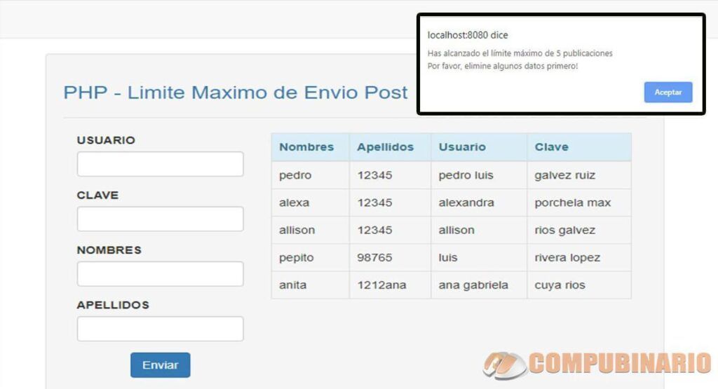 Limite Máximo de Envió Post en PHP