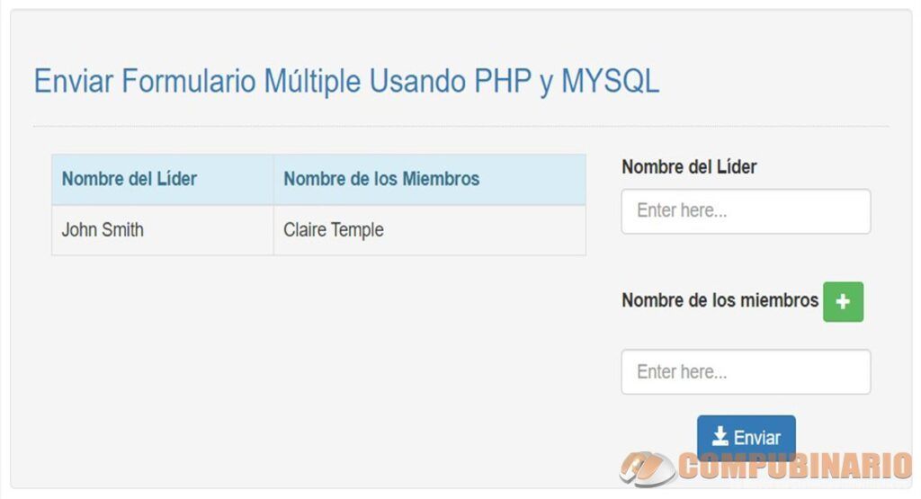 Enviar Formulario Múltiple Usando PHP y MYSQL