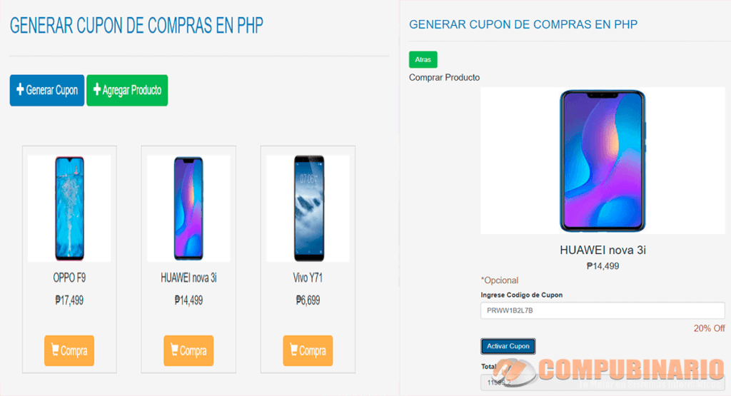 Generar Cupón para Compras en PHP y MYSQL