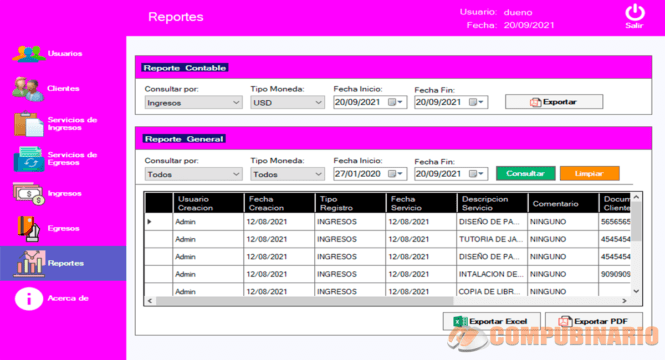 Sistema Contable para Servicios