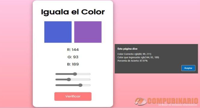 Juego de Igualar el Color en Javascript