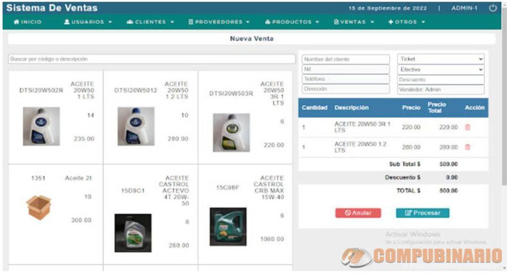 sistema de ventas en linea