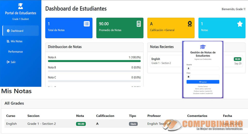 Sistema de Notas de Estudiantes