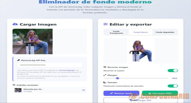 Eliminador de Fondo en Javascript